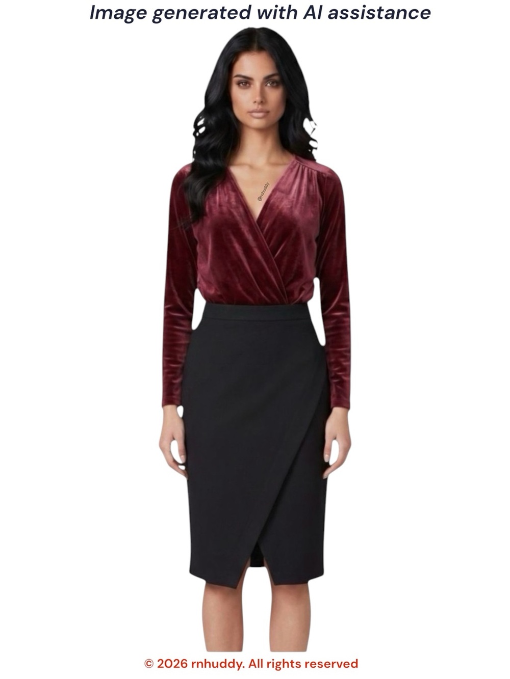 White House Black Market size 12 black wrap pencil skirt